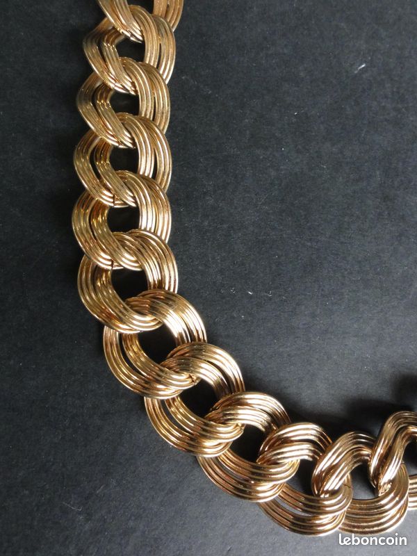 Collier Ras-du-cou Monet Années 80/90, Métal Doré, Vintage