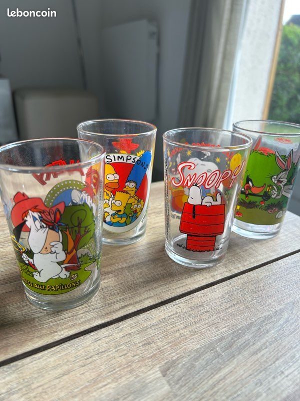 LOT DE 10 Verres moutarde Nestor, Bibifoc, Tom et Pilou, Droopy, Mickey, etc EUR 17,00 - FR