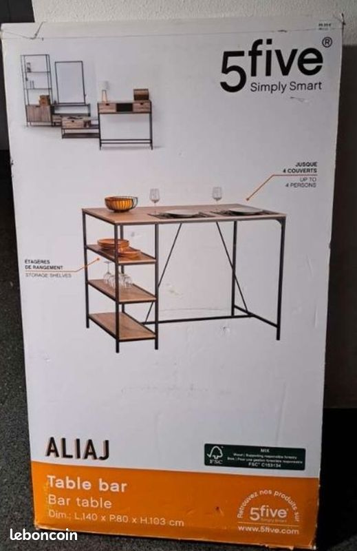 Table bar avec trois étagères (image 2)