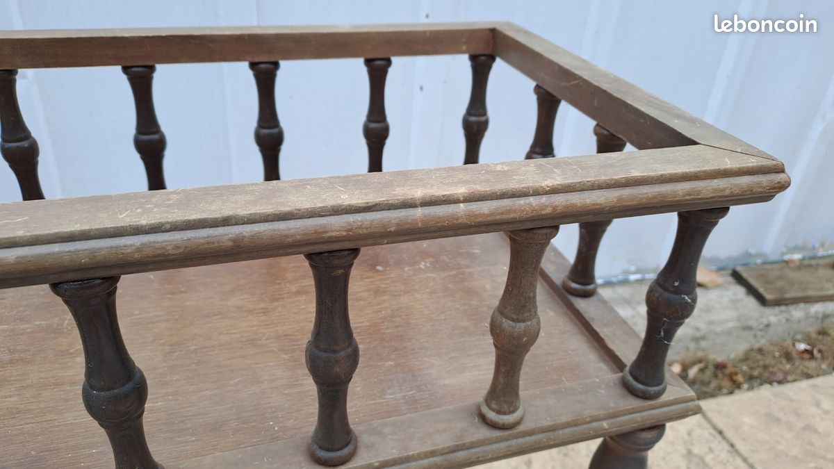 Jardinière Vintage d intérieur en bois sur pieds vernis / Porte plantes /1970-1980 (image 4)