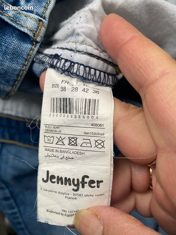 Jeans bleu délavé skinny Jennyfer en 38 taille basse (image 7)