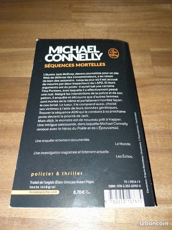 Livre Séquences mortelles de Michael Connelly (image 2)