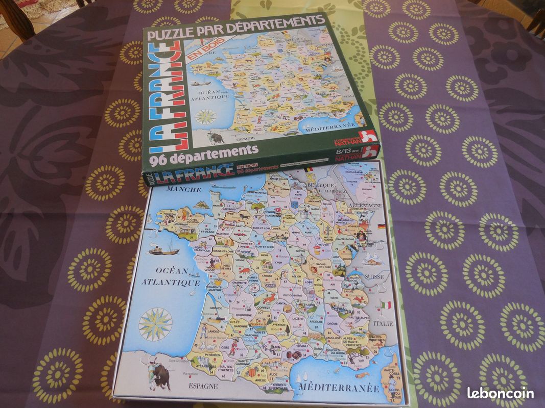 PUZZLE 96 departements français en bois- NATHAN (image 1)