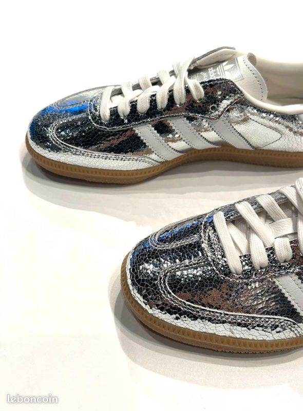 Adidas Samba OG Argent Métallisé Craquelé (image 6)