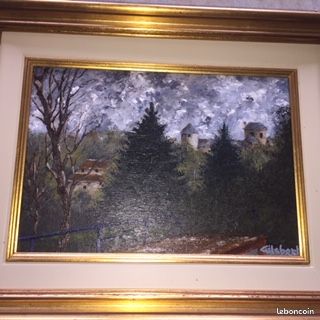 Tableau huile chateau (image 1)