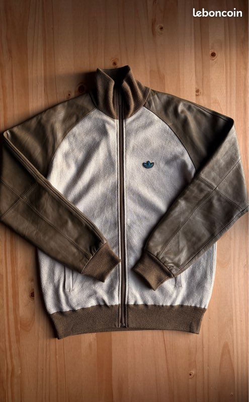Veste Adidas Originals vintage laine beige marron M – style rétro premium (image 8)