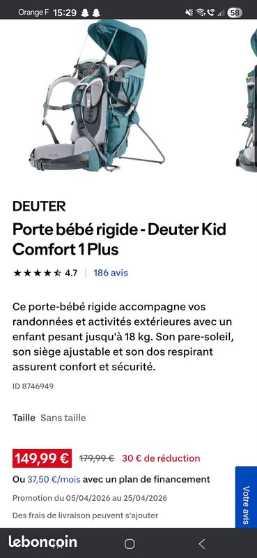 Porte bébé rigide (image 1)
