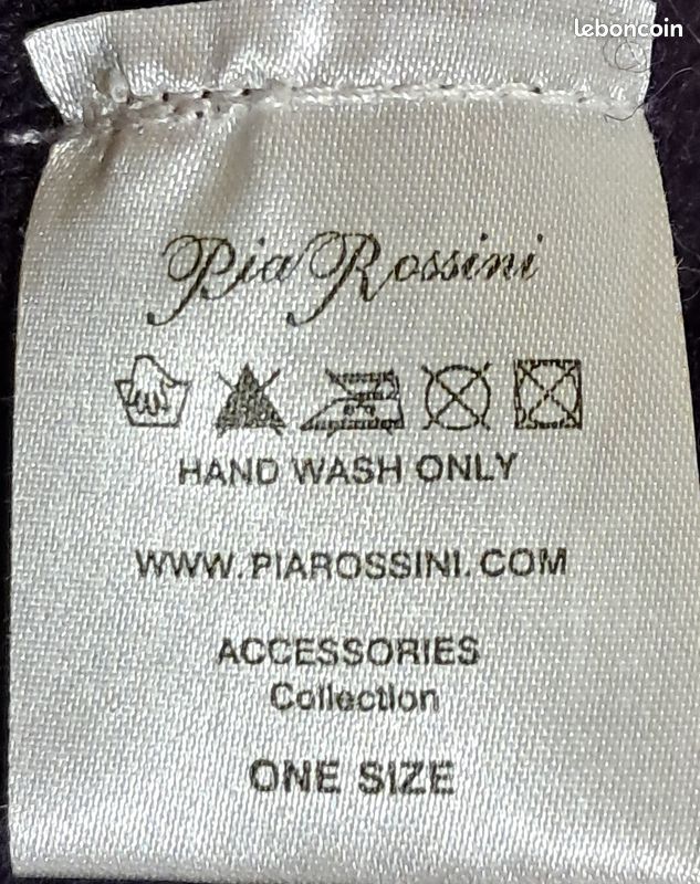 Echarpe unisexe 20% angora violette - T.38x260 cm - Marque Piarossini (image 6)