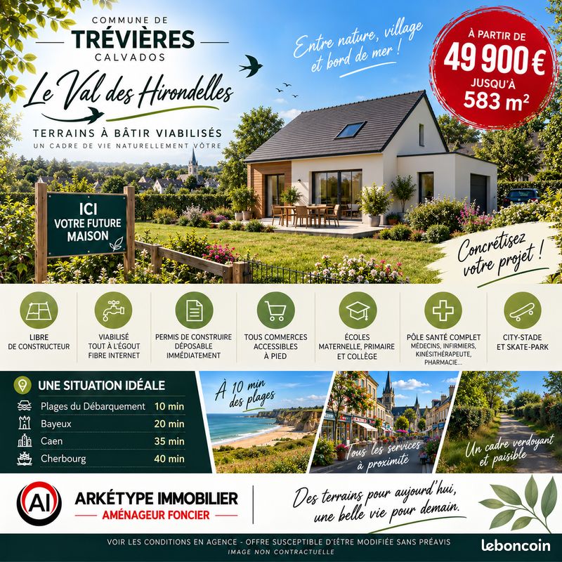 Grands terrains à bâtir · à Bayeux · 49 900 €