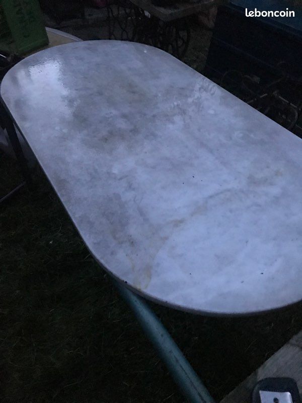 Plateau ovale en marbre blanc 130 cm x 65 cm x 2 cm (image 5)
