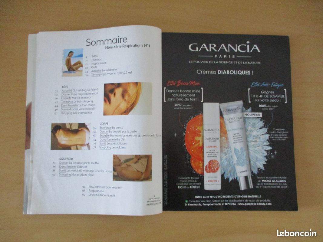 Livre Revue Magazine de Santé MARIE CLAIRE HORS SERIE RESPIRATIONS N°1 (image 2)