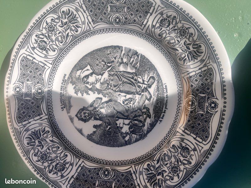 Lot de six assiettes, langage des fleurs, Gien (image 4)