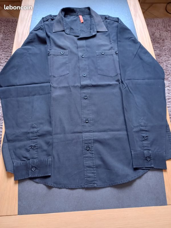 Chemises homme noire taille L (image 3)