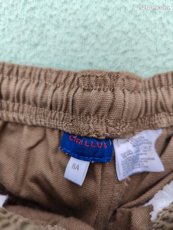 Short De Bain Cyrillus Garçon 12 Ans (150 Cm) Marron Imprimé Hibiscus Rose