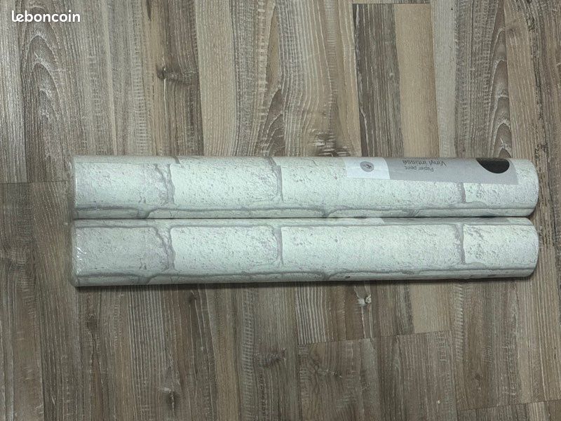 2 rouleaux papier peint brique blanc (image 1)