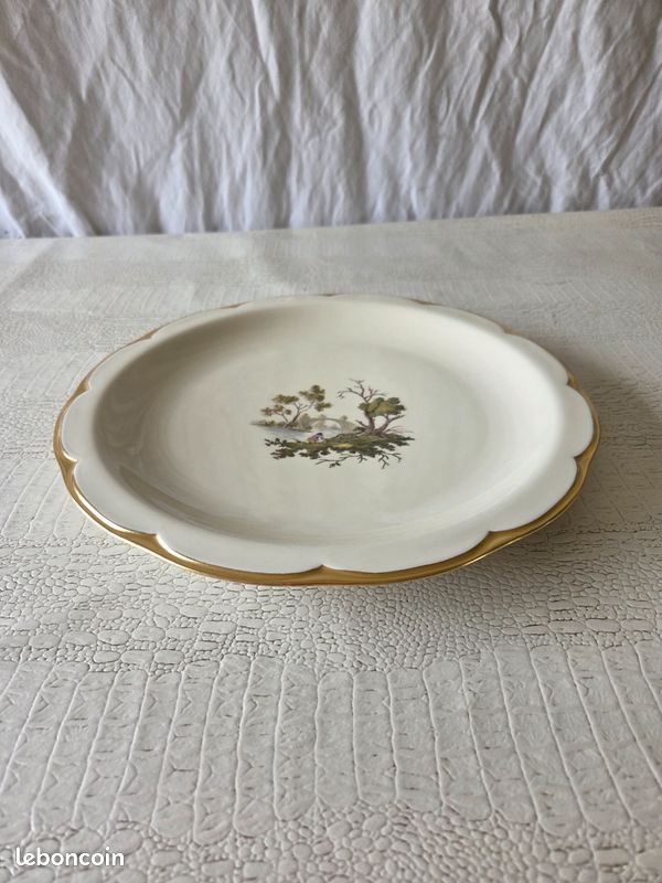 Assiette Sarreguemines Médaille D'or 1844 Ancienne Vintage - 22.4 Cm Fleur (image 3)