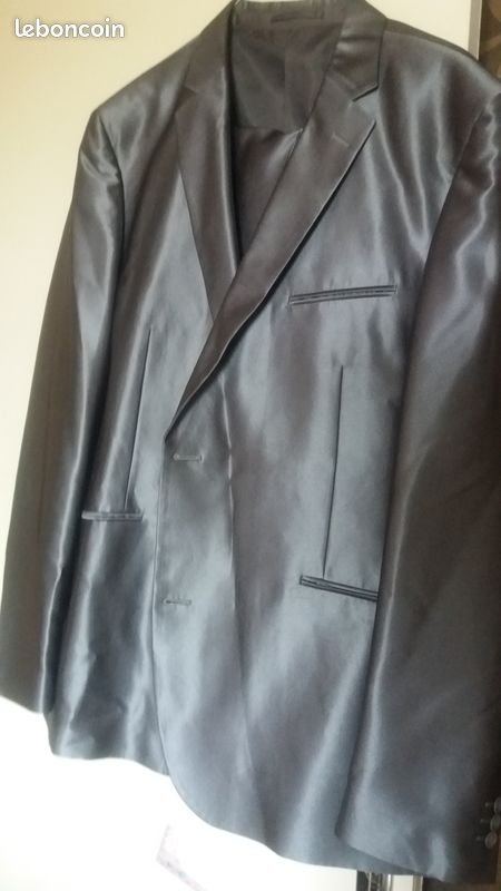 Costume gris lamé grande taille (image 1)
