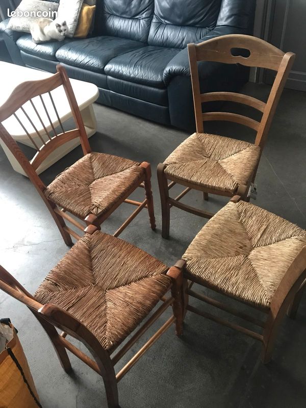 Lot de 4 chaises en osier (image 2)