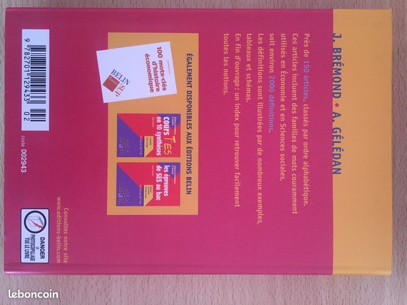 Dictionnaire des sciences économiques et sociales (image 2)