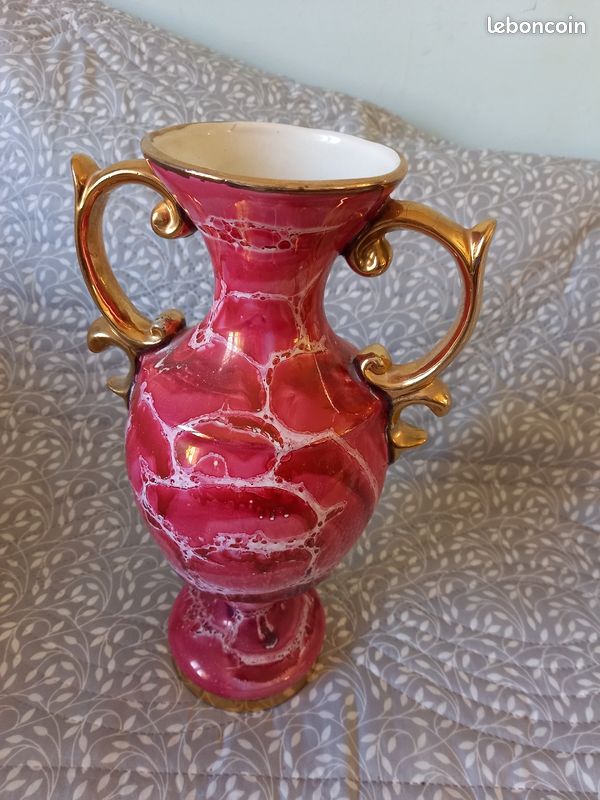 Vase italien de 30 cm env. Décor romantique rouge (image 2)