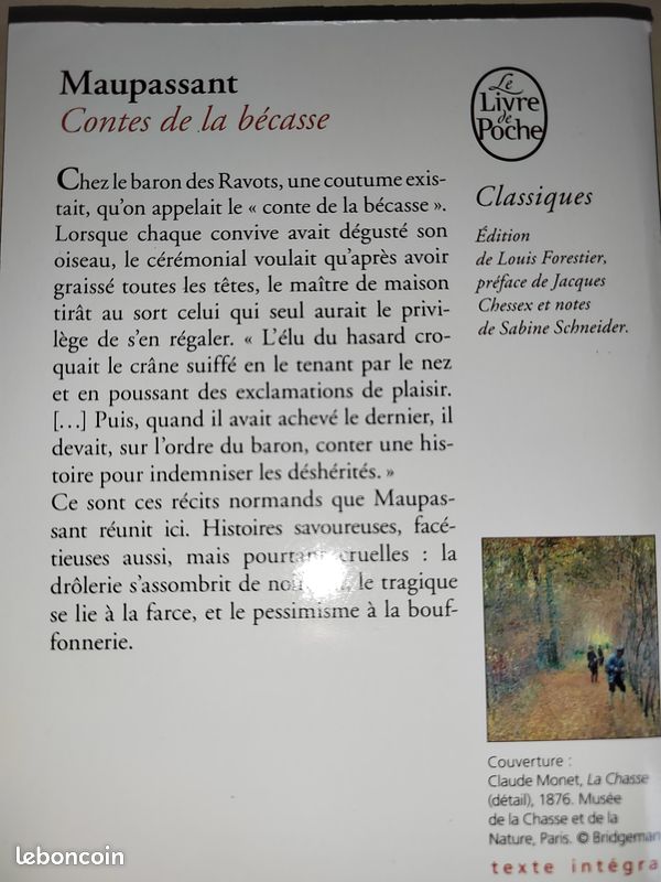 LIVRE "Contes de la bécasse" de Maupassant (image 2)