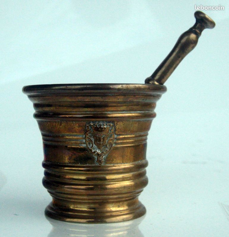 MORTIER Pharmacie Apothicaire BRONZE cendrier ART DECO vide poche cotoflex (image 2)
