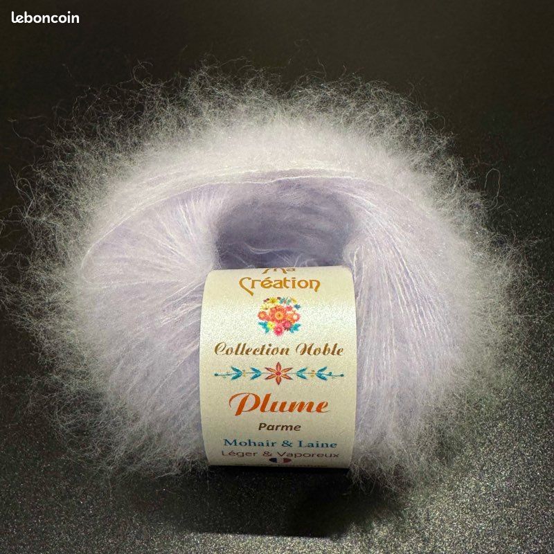 Mohair Plume parme 10 pelotes de 25g 230m (image 1)