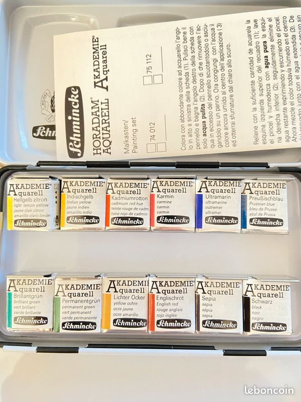 Boîte Aquarelle Schmincke AKADEMIE 12 Demi-godets - Édition Limitée Motif Concours, Qualité Professionnelle