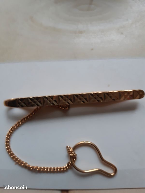 Pince à Cravate Vintage Avec Chaîne - Accessoire élégant Occasion