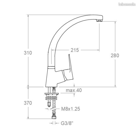 Robinet mitigeur titanium ramon soler neuf jamais poser avec flexible envoie possible (image 3)