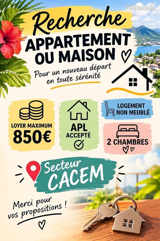 Appartement 4 pièces 70 m² · à Schœlcher · 70 m² · 850 €/mois