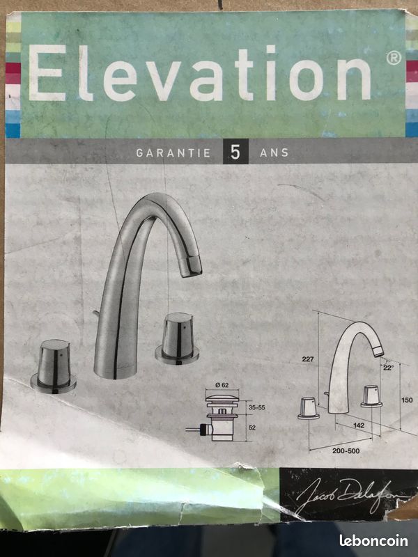 Mélangeur de lavabo - 3 trous - chromé - JDELAFON (image 1)