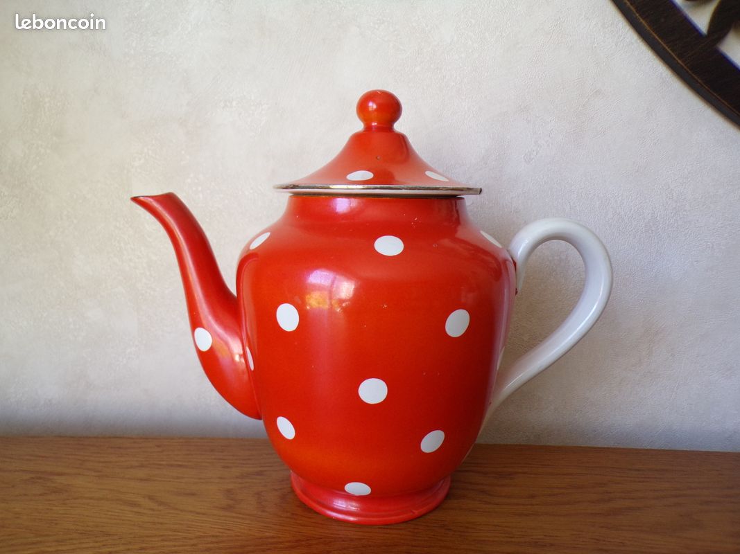 Théière ancienne SARREGUEMINES confettis DR59 (image 1)