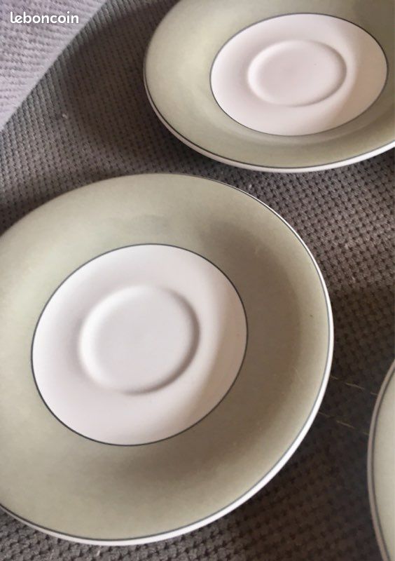 Lot de 6 sous tasses/soucoupes grises et blanches (image 3)