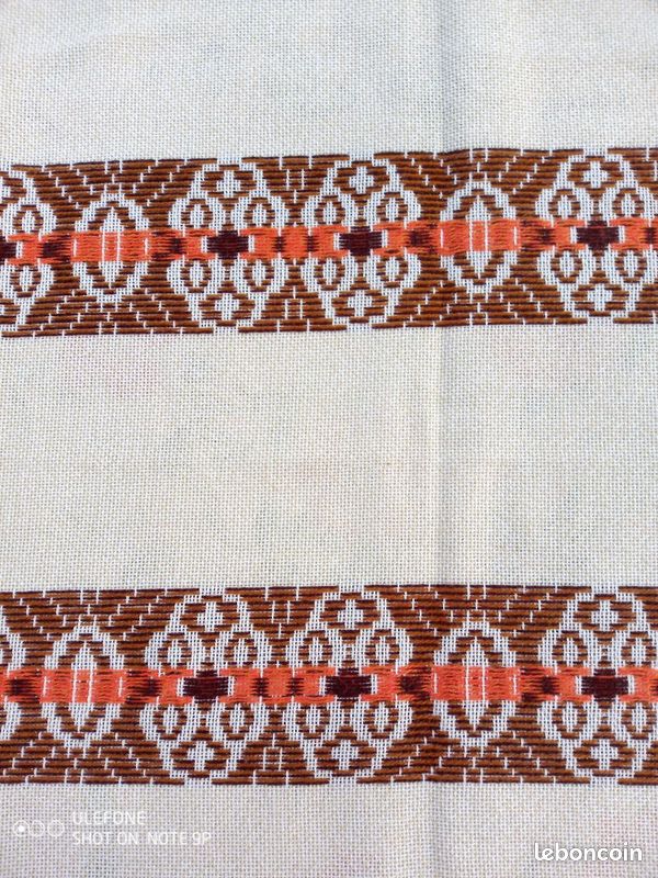 Rideau ou nappe rétro vintage 60’s & 70 ‘s authentique, double face (image 2)