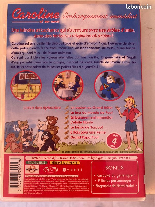 DVD EMBARQUEMENT IMMÉDIAT ET LIVRE CAROLINE ET SES AMIS P PROBST - Caroline à la ferme - aux sports d'hiver - fait du cheval - mène l'enquête - Pierre PROBST HACHETTE (image 4)
