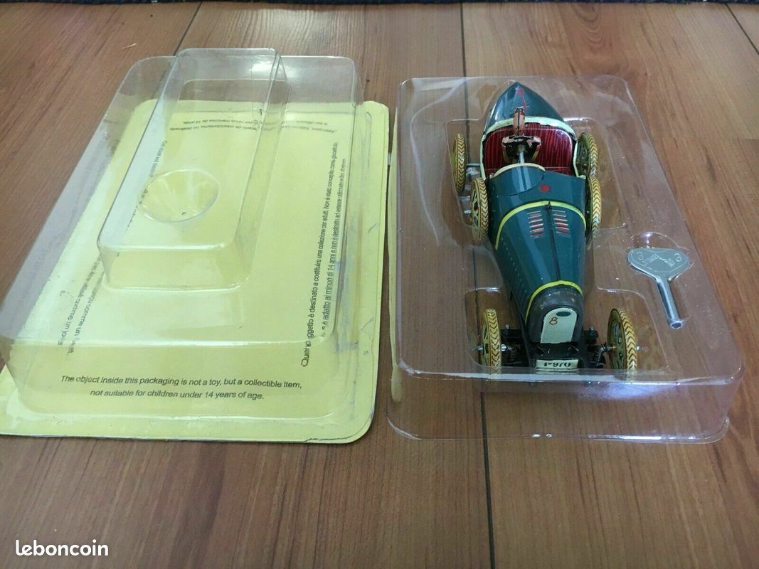 JOUET COLLECTION Voiture Miniature TOLE Lithographiee 1960s BUGATTI I-970 Ballon Cord K74 (image 6)