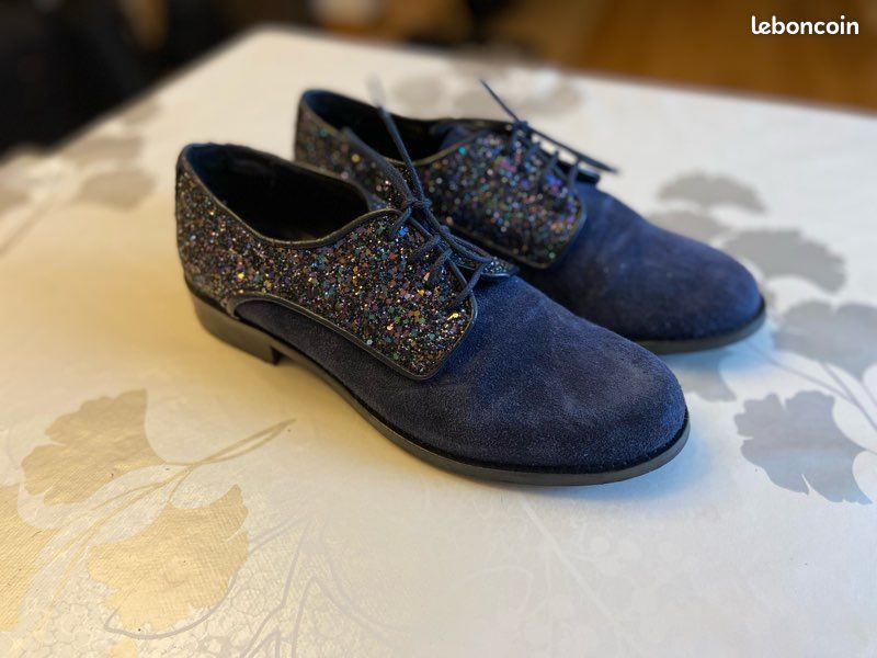 Derbies Daim Femme Derbies Femme Daim Bleu Marine Chaussures - Main Image