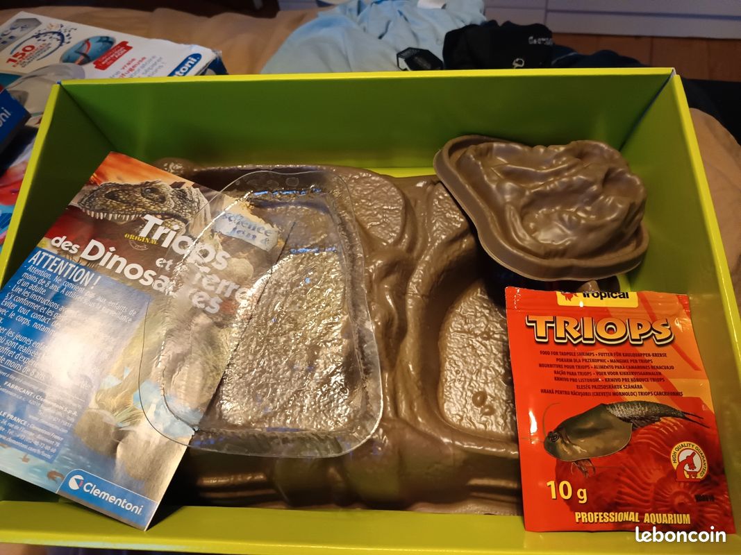 Clementoni – Triops Et Dinosaures – Kit Archéologie 8 Ans – élevage Triops, Squelette Tricératops Phosphorescent – Appli AR
