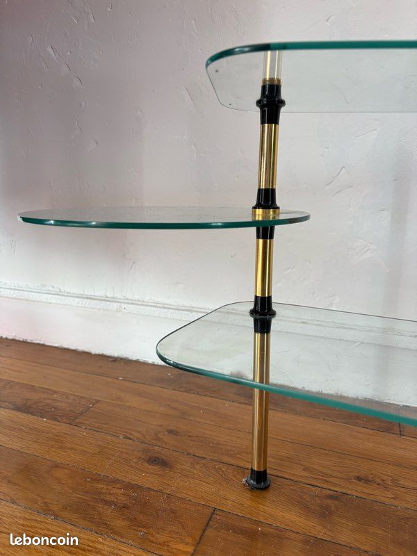 Ancien présentoir de pâtisserie en verre et laiton – vitrine vintage modulable (image 4)