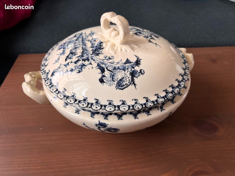Soupière légumier chardon bleue de Gien (image 1)
