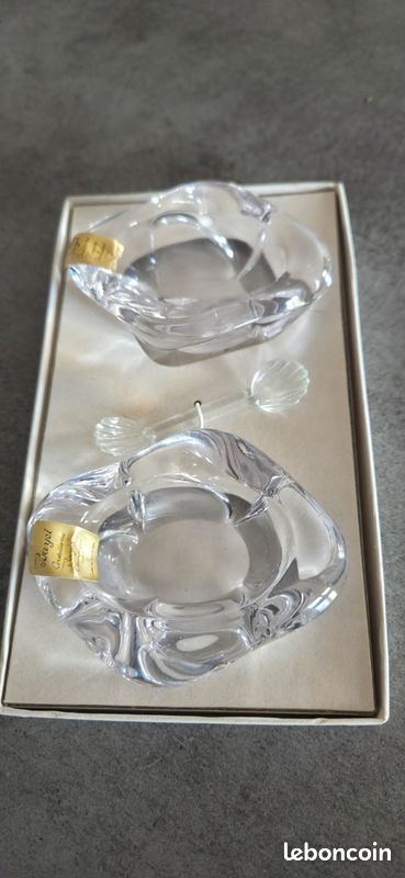 Salière et poivrière en cristal Bayel neuf (image 1)