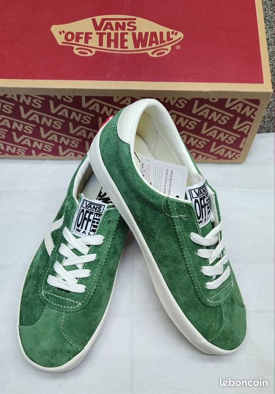 Baskets mixtes Vans sport low vert et blanc taille 38 neuves (image 2)