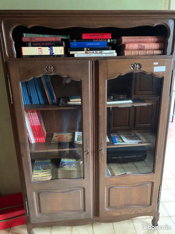 Bibliothèque en bois années 60 en bois massif (image 1)