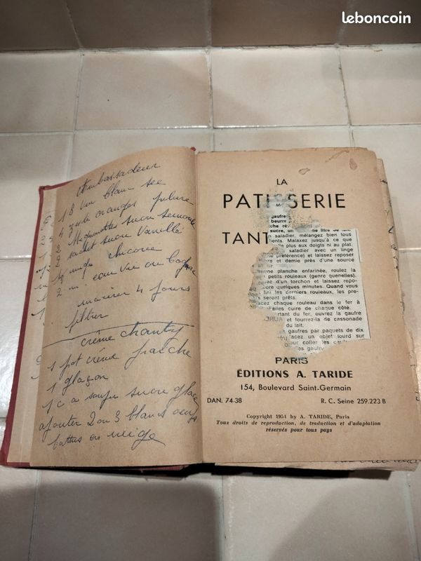 Les pâtisseries par tante Marie. Collection recette cuisine 1961 (image 3)