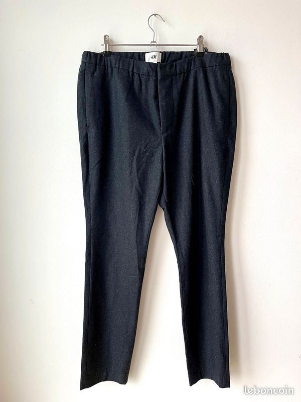 Joli pantalon pour homme H&M noir feutré (image 2)