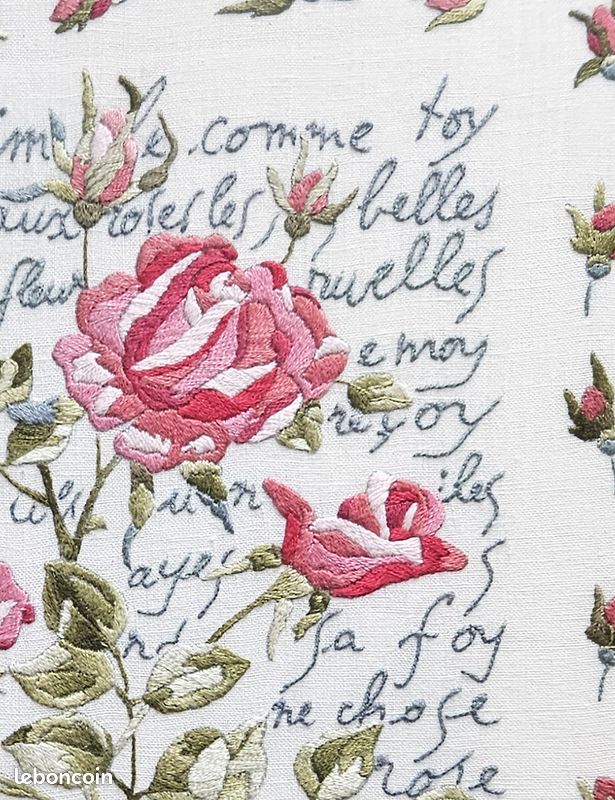 Broderie encadrée sous verre (image 3)