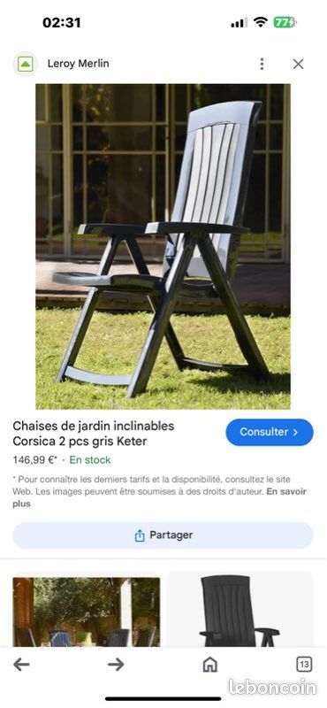 Chaises de jardin (image 1)