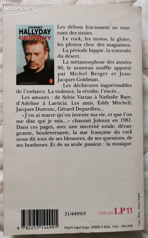 Livre Johnny Hallyday Destroy Version poche (image 3)