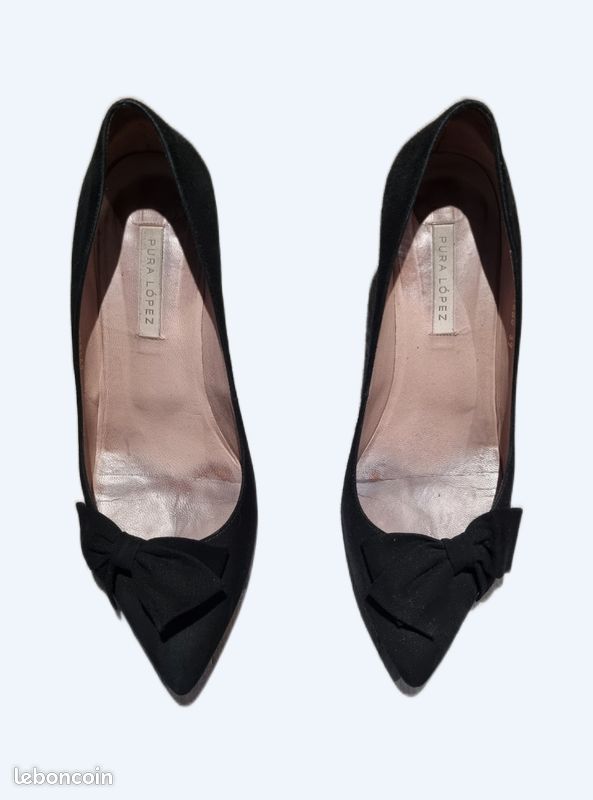 Escarpins noir en daim Pura Lopez taille 39 Chaussures